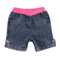 HamariDookan Girl's Denim Lace Inserts Sleeveless Shorts (Blue-Pink)