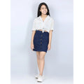 HamariDookan Girl's Denim Solid Buttoned Skirt (Navy Blue)