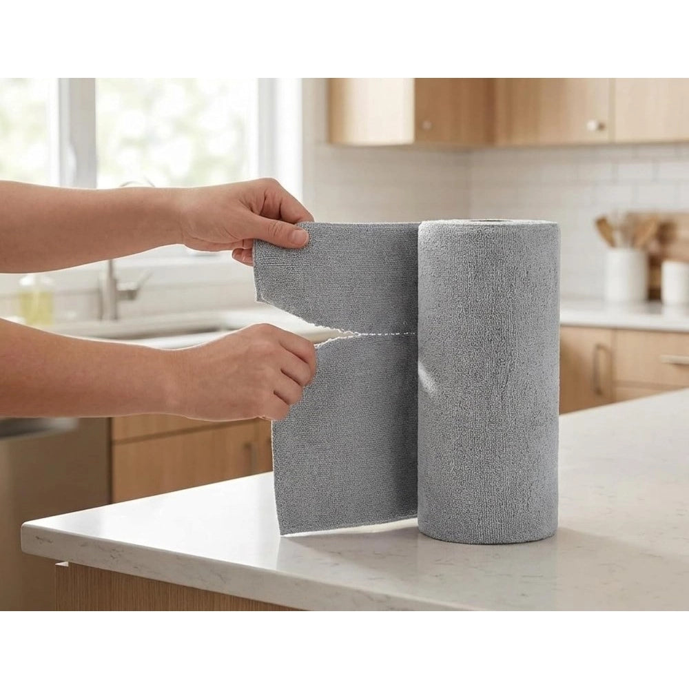 HamariDookan Pack of 2 Microfiber Cleaning Cloth (Grey)