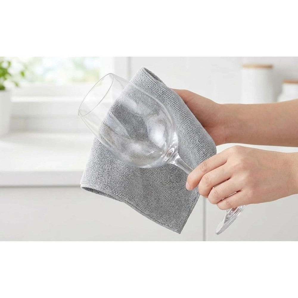 HamariDookan Pack of 2 Microfiber Cleaning Cloth (Grey)