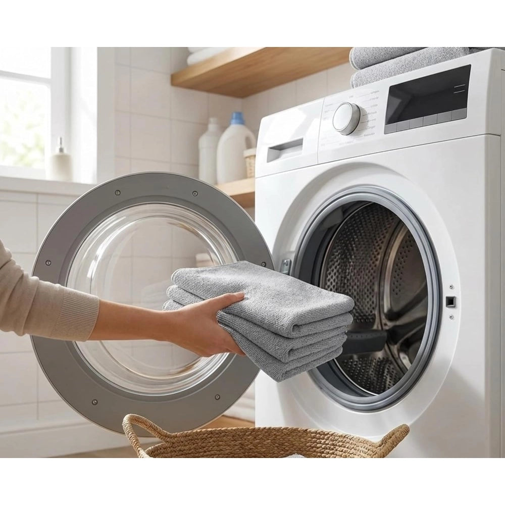 HamariDookan Pack of 2 Microfiber Cleaning Cloth (Grey)