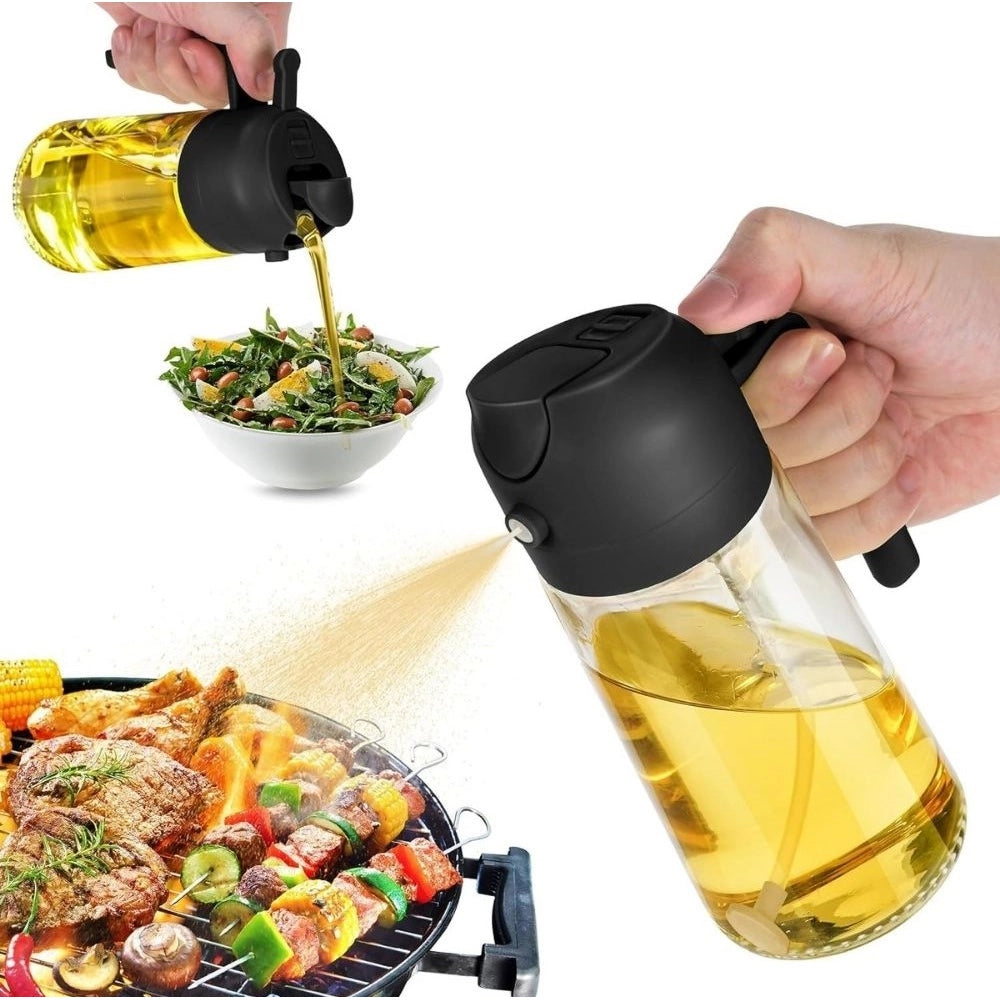 HamariDookan Pack of 2 2 in 1 Oil Dispenser (Black)