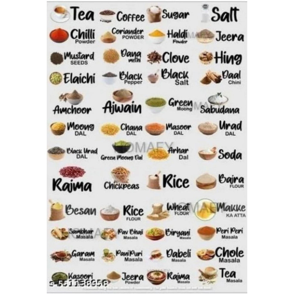 HamariDookan Pack of 3 Kitchen Masala Sticker (Multicolor)