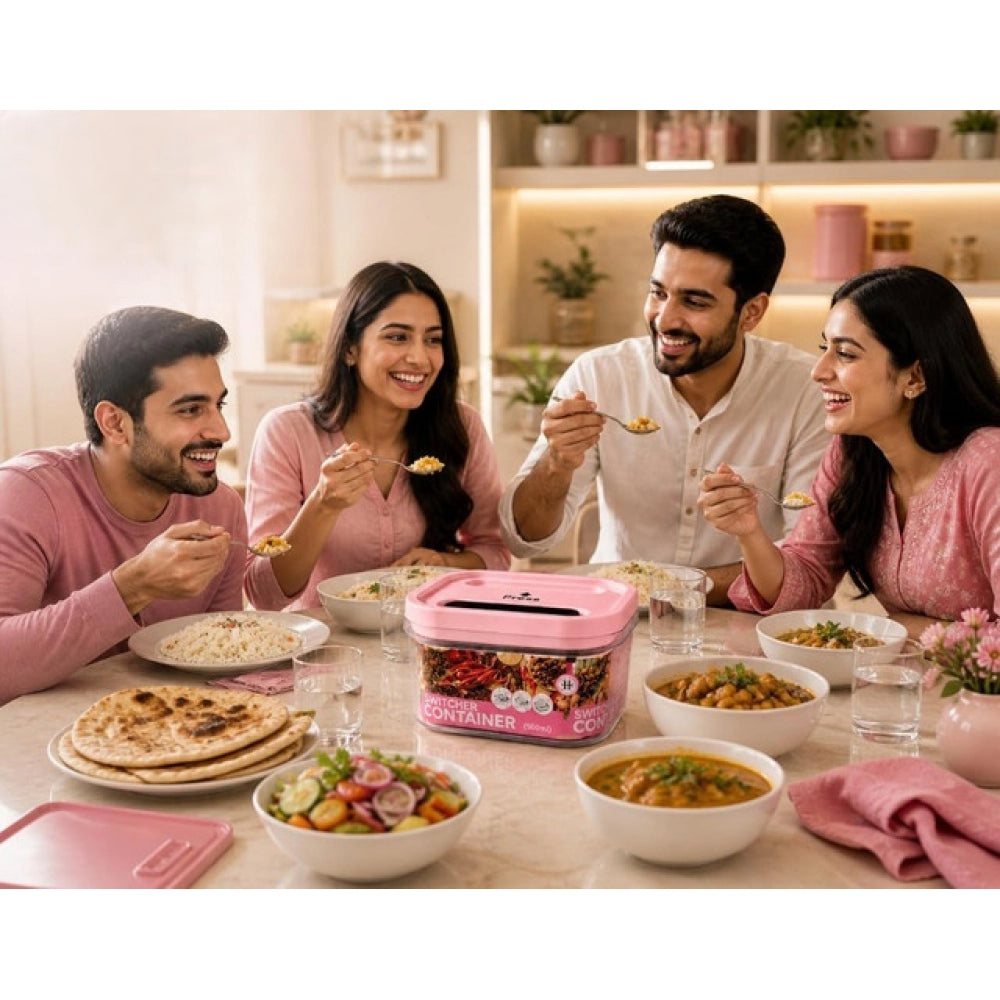 HamariDookan Pack of 1 Switchers Airtight Storage Container Set 500 ML (Pink)