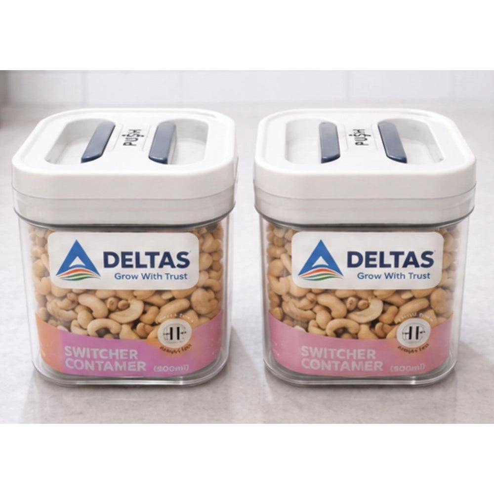 HamariDookan Pack of 2 Switchers Airtight Storage Container Set 500 ML (White)