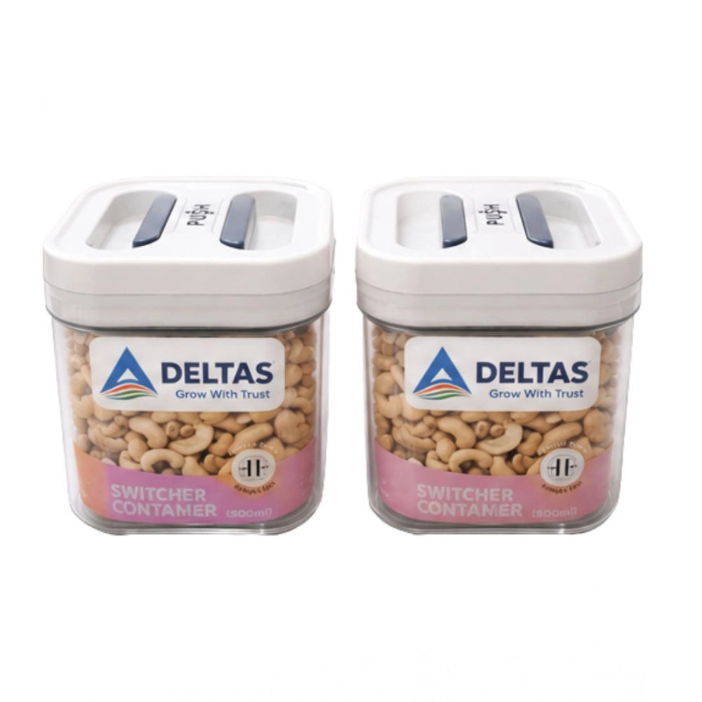 HamariDookan Pack of 2 Switchers Airtight Storage Container Set 500 ML (White)
