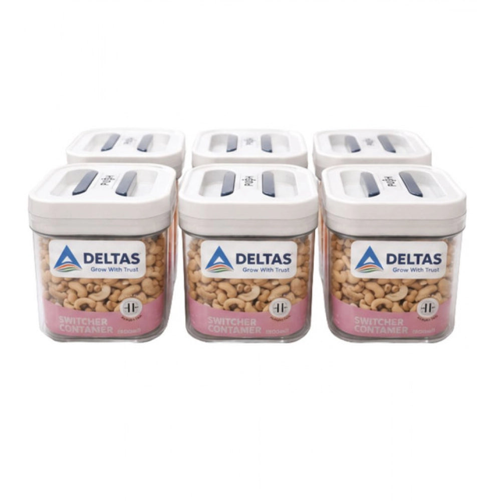 HamariDookan Pack of 6 Switchers Airtight Storage Container Set 500 ML (White)