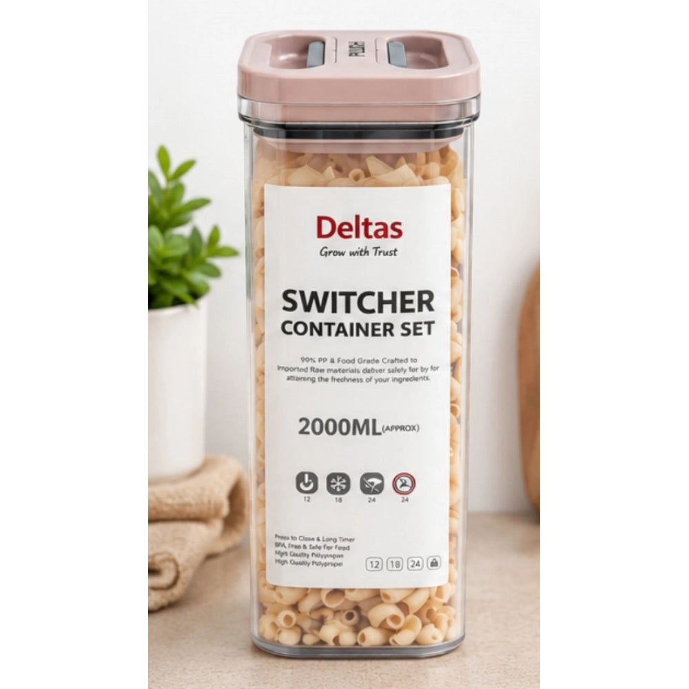 HamariDookan Pack of 1 Switchers Airtight Storage Container Set 2000 ML (Pink)