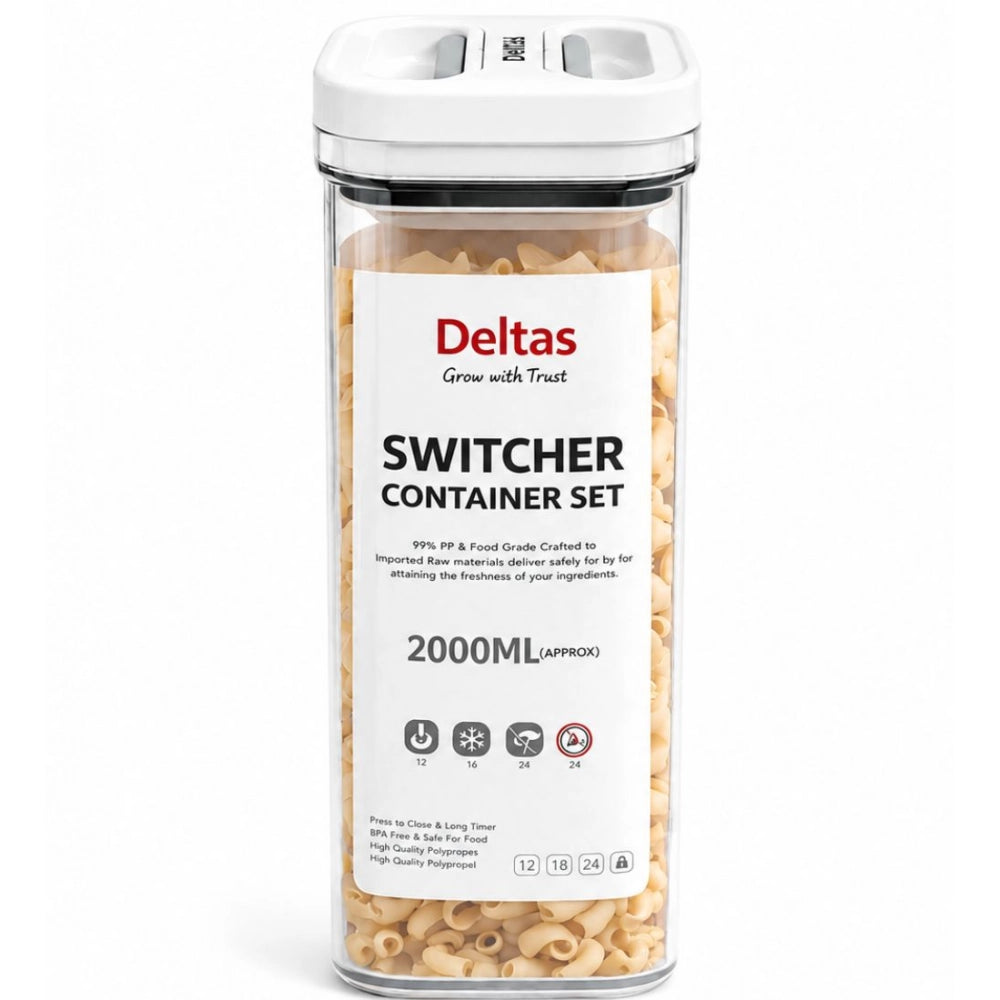 HamariDookan Pack of 1 Switchers Airtight Storage Container Set 2000 ML (White)