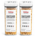 HamariDookan Pack of 2 Switchers Airtight Storage Container Set 2000 ML (White)