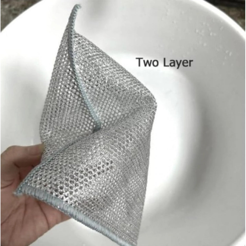 HamariDookan Pack of 5 Stainless Steel Dishwash Scrub (Silver)