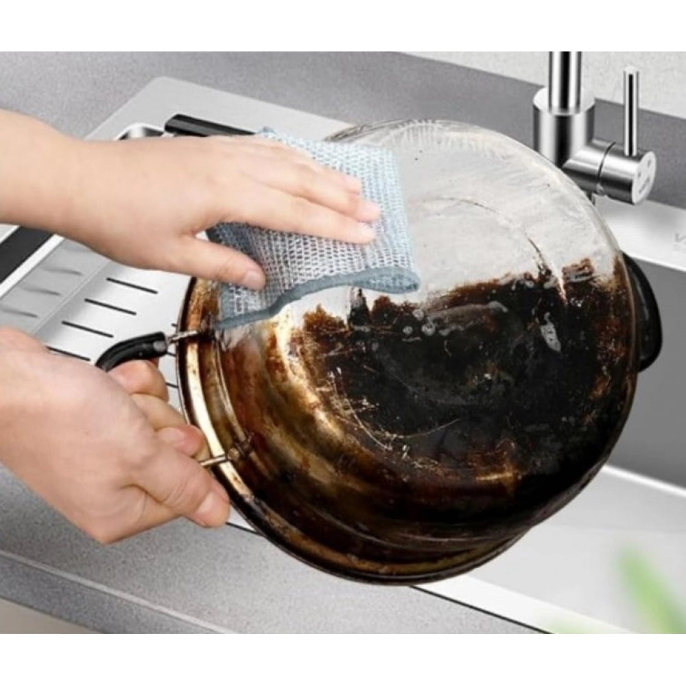 HamariDookan Pack of 5 Stainless Steel Dishwash Scrub (Silver)
