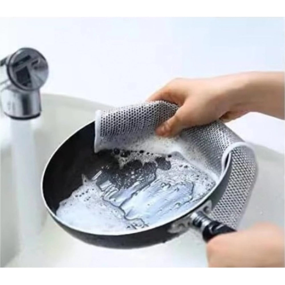 HamariDookan Pack of 15 Stainless Steel Dishwash Scrub (Silver)