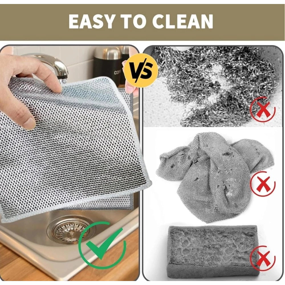 HamariDookan Pack of 15 Stainless Steel Dishwash Scrub (Silver)