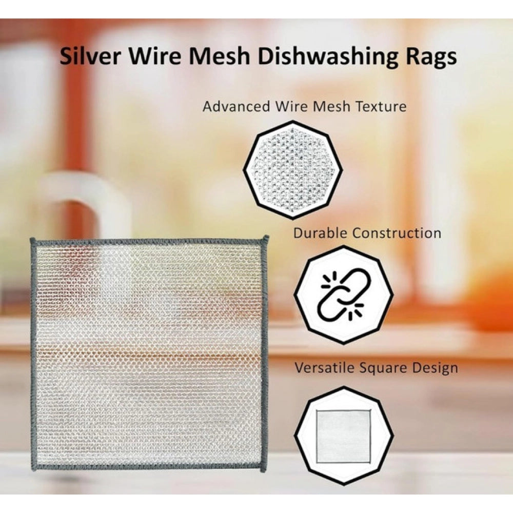 HamariDookan Pack of 15 Stainless Steel Dishwash Scrub (Silver)
