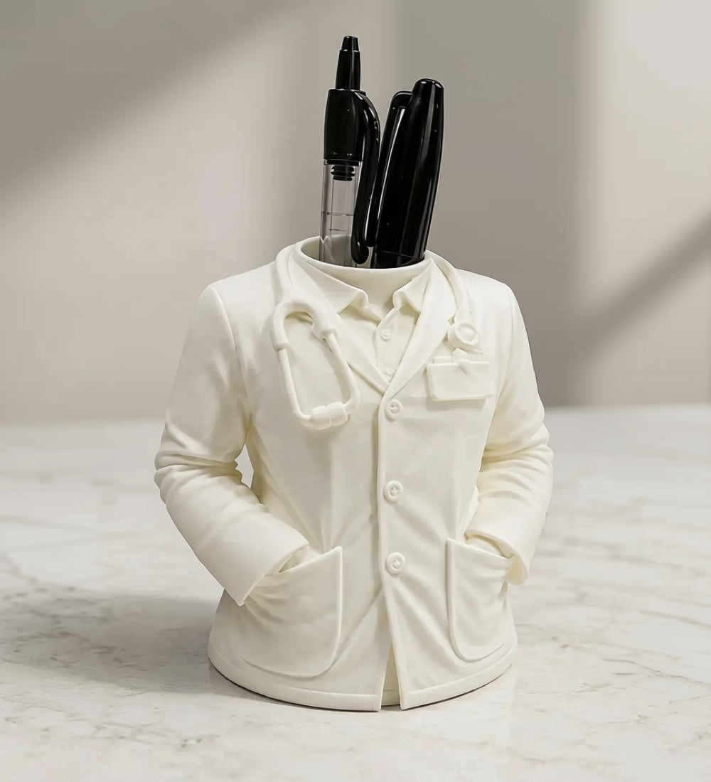 Plastic Female Medical Pen Holder (White)