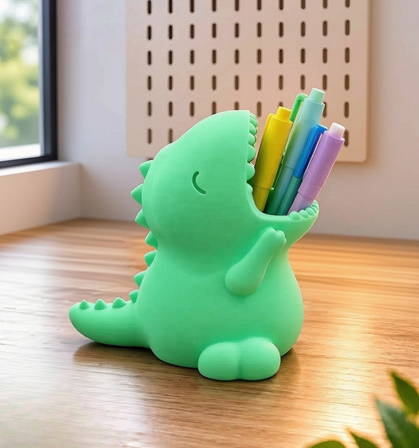 Plastic Dinosaur T-REX Pencil Holder (Mint Green)