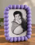 Plastic Bubble-Beaded Picture Frame (Purple)
