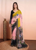 Women's Marshmallow Cotton Floral Printed Saree With Unstitched Blouse - 5.5 Mtr (Multicolor)
