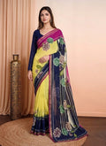 Women's Marshmallow Cotton Floral Printed Saree With Unstitched Blouse - 5.5 Mtr (Multicolor)