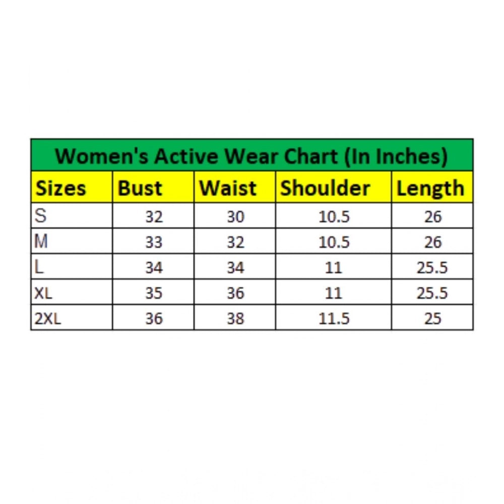 HD Women's Polyester Lycra Printed Sleeveless Active Wear (Multicolor)